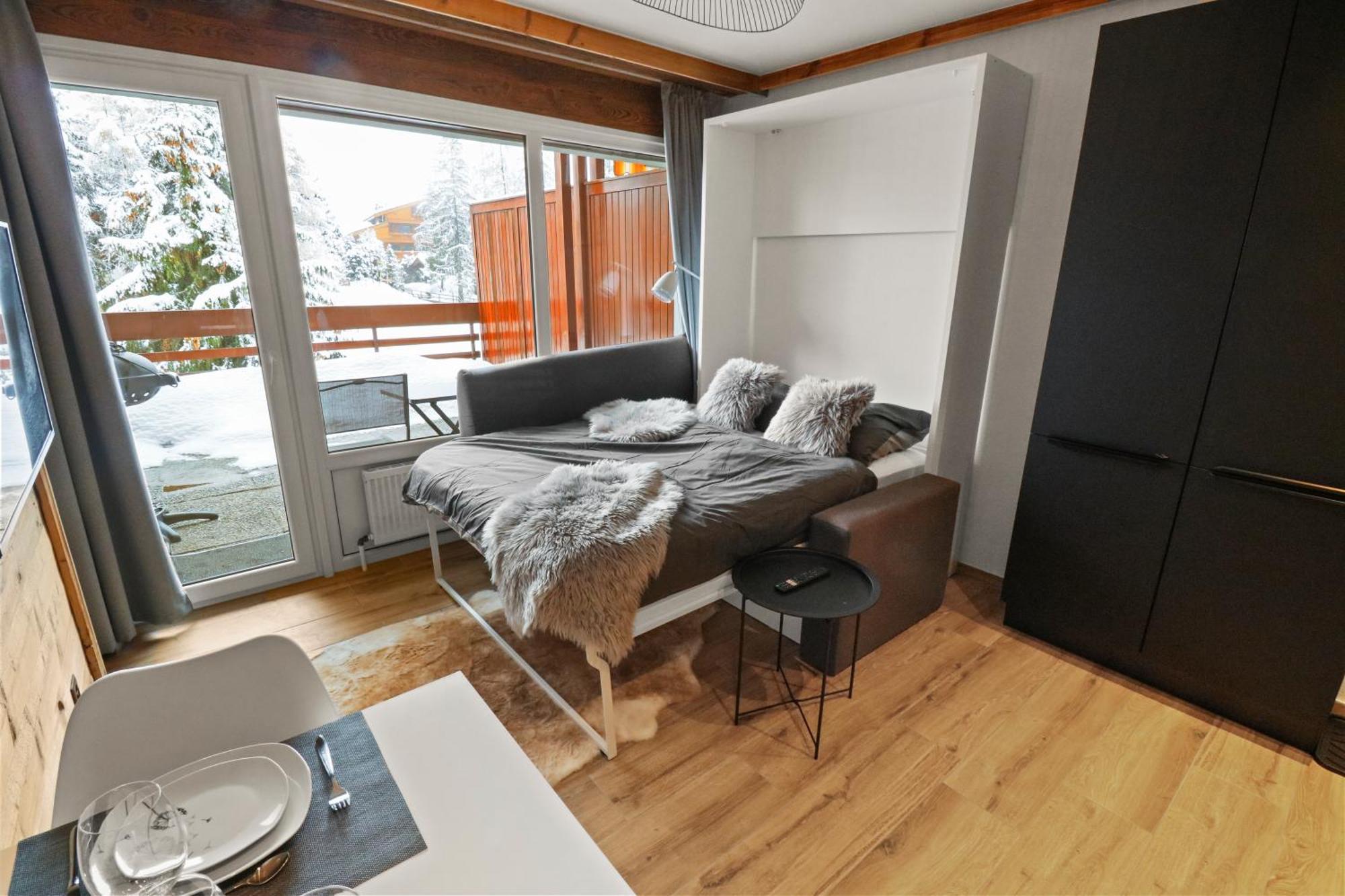 Joli Studio Avec Parking Gratuit Crans-Montana Zewnętrze zdjęcie