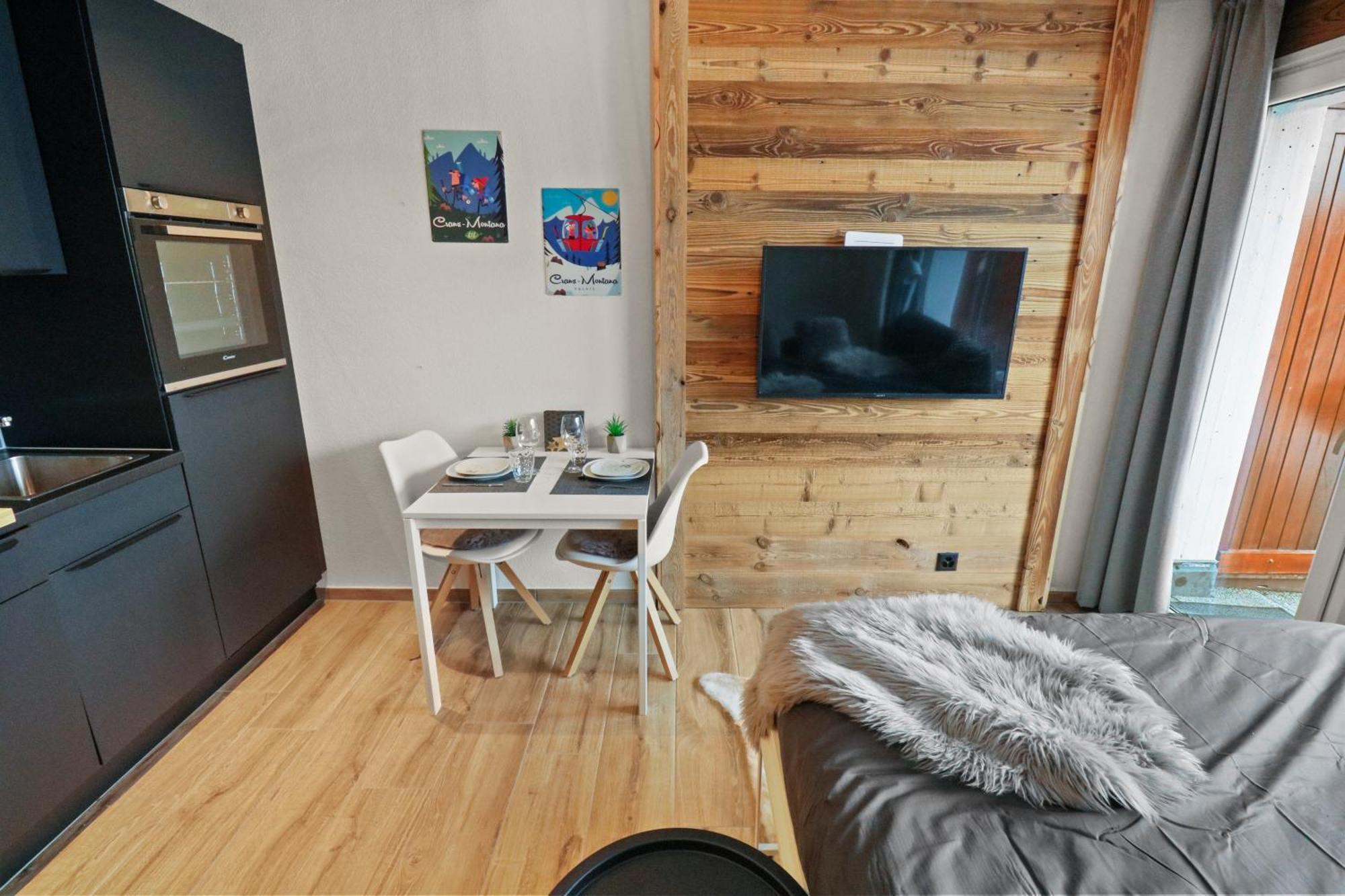 Joli Studio Avec Parking Gratuit Crans-Montana Zewnętrze zdjęcie